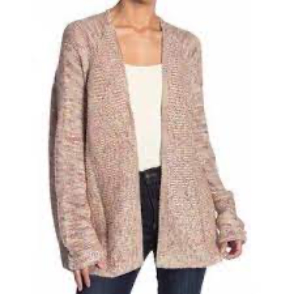 Retrology Plus Sz 2X‎ Knit Pink Cardigan Sweater Open Stretch Drop Shoulders